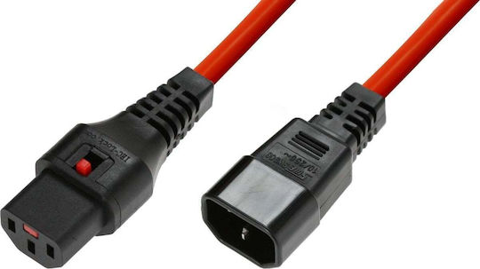 Microconnect IEC C13 - IEC C14 Cable 1m Κόκκινο MC-C13C14LOCK-1M