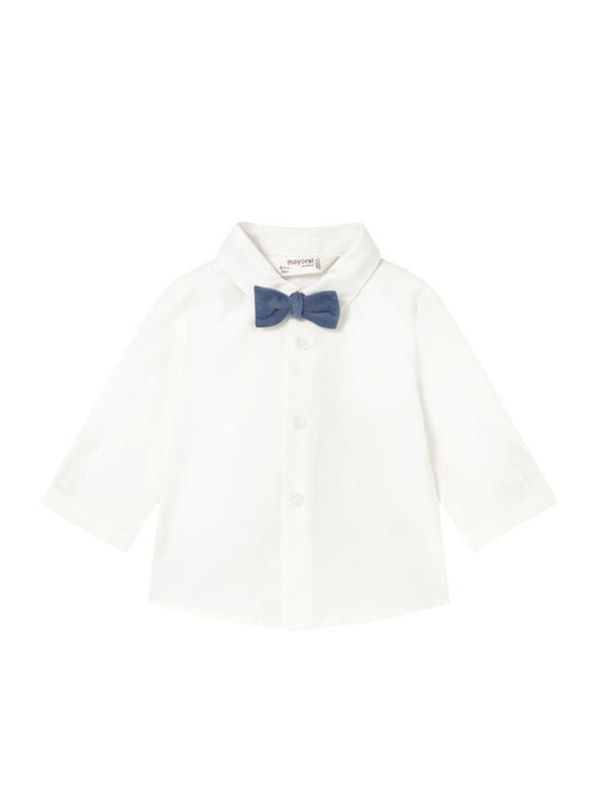 Mayoral Kinder Hemd Langarm Ecru-blue