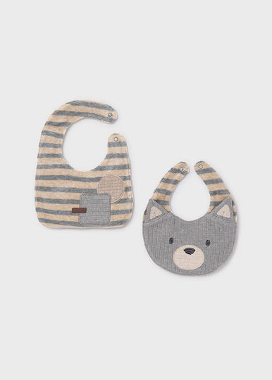 Mayoral Baby Lätzchen Stoff Grau für 3 m+ 2 Stück