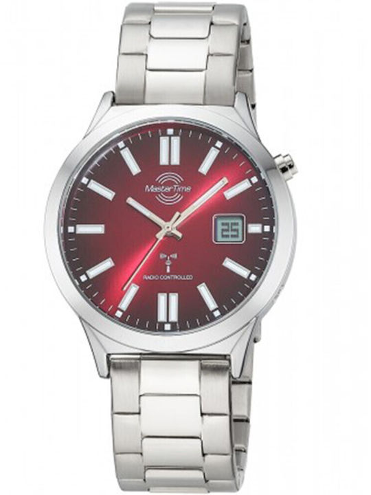 Master Time Ανδρικό Ρολόι 41mm Μπαταρίας Ασημί