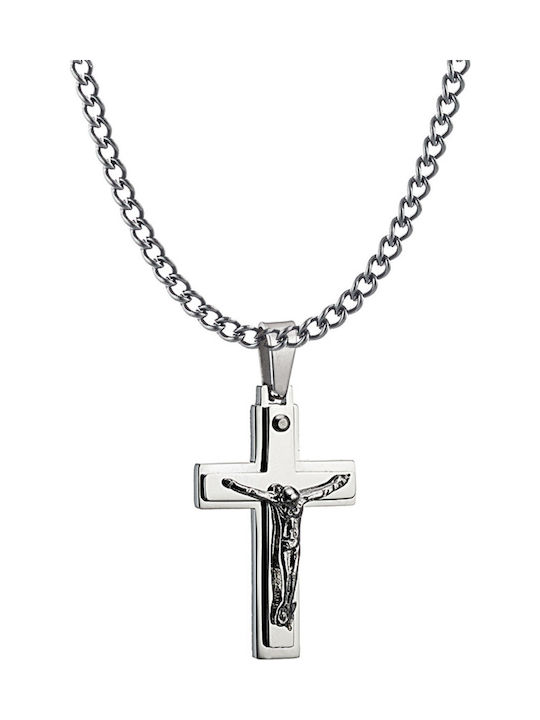Art Collection Men's Cross from Steel with Chain
