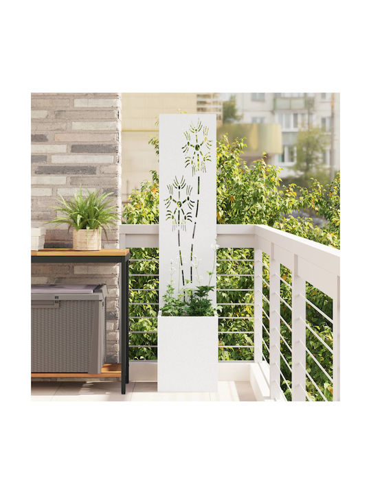 vidaXL Γλάστρα Μεταλλική Λευκό 32x140εκ.