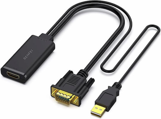 Benfei Konverter VGA weiblich zu HDMI männlich