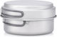 Keith Pan Kochset 2-teilig Titanium Topf Pfanne Kochset 950/600ml Silber