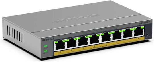 NetGear GS108EPP-100EUS Managed PoE Switch με 8 Θύρες Gigabit (1Gbps) Ethernet