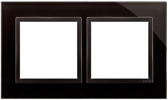 Kontakt-Simon Switch Frame 2 Positions in Black Color HEO955