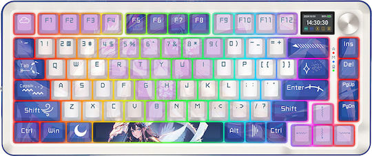 Redragon K708AK-RGB-PRO Ασύρματο Gaming Μηχανικό Πληκτρολόγιο 75% με RGB φωτισμό (Αγγλικό US) Πολύχρωμο