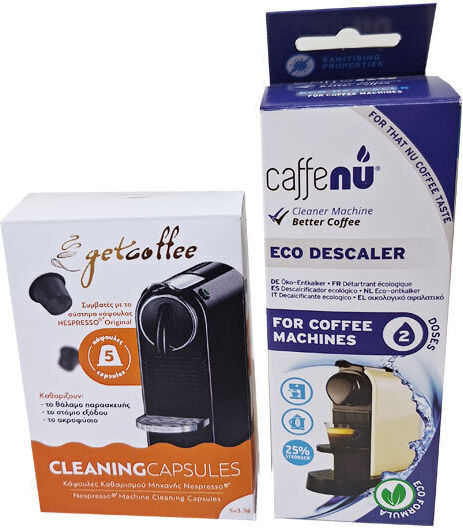 Nespresso Machine Cleaning Kit 5 Caps Getcoffee 1x Cafffenu Descaler 200ml