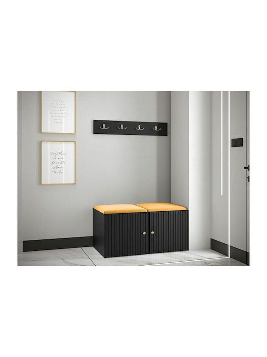 Hartford 384 Entry Furniture with Mirror & Hanger Κίτρινο, Μαύρο 84x44x42cm