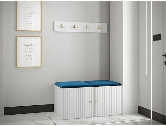 Hartford 384 Entry Furniture with Mirror & Hanger Blue, White 84x44x42cm