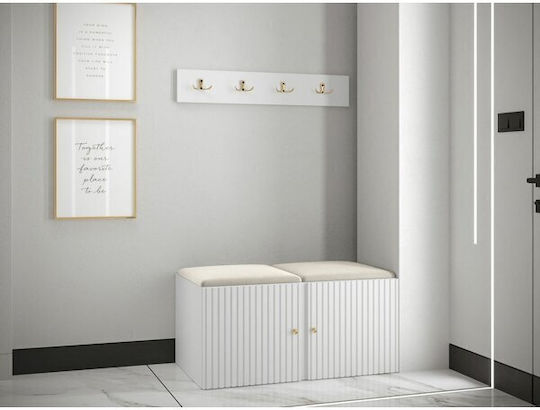 Hartford 384 Entry Furniture with Mirror & Hanger Light Brown, White 84x44x42cm