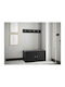 Hartford 384 Entry Furniture with Mirror & Hanger Black Velvet-Black Metal 84x44x42cm