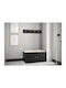 Hartford 384 Eingangsmöbel mit Spiegel & Garderobe Light Brown, Black 84x44x42cm