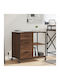 vidaXL Büroaufbewahrungsschublade und -schrank Holzschattierung Eiche mit Rädern 76x41x72cm