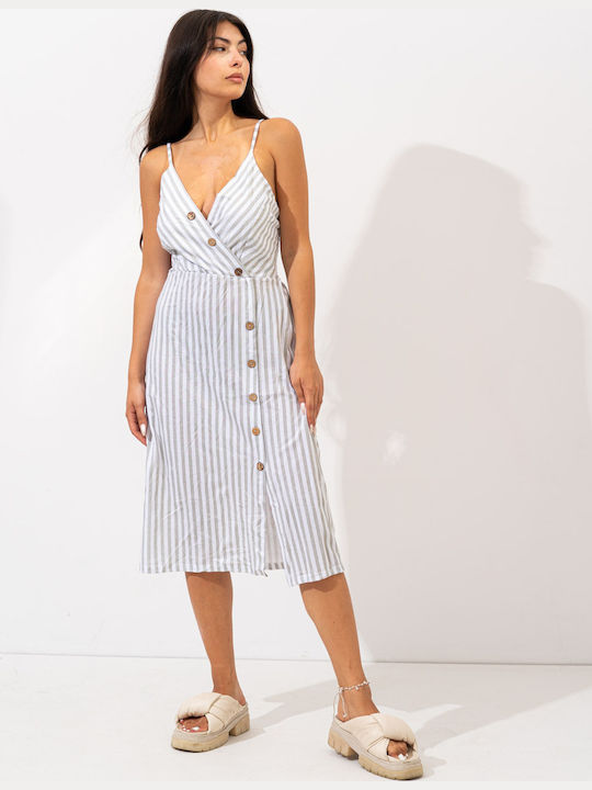 Summer Maxi Shirt Dress Striped