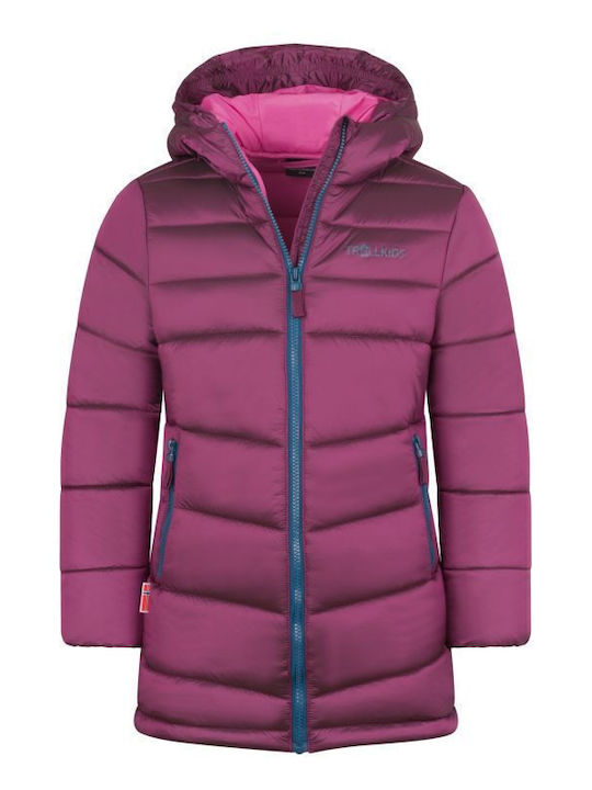 Wasserdicht Kinder Steppjacke Winddicht mit Kapuze Lila