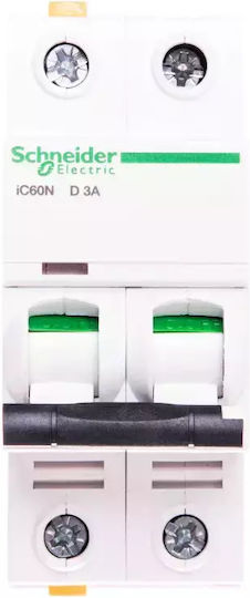 Schneider Electric Automatic Circuit Breaker 3A Double-pole AC A9F05203