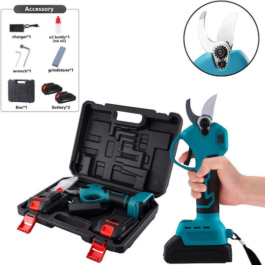 Pruning Shears Battery 48V 2x6Ah with Maximum Cutting Diameter 33mm in Carrying Case