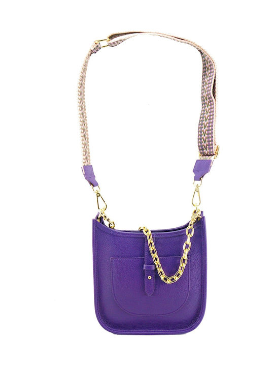 Leather Women's Bag Crossbody Purple