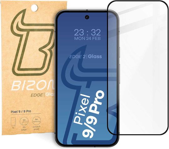 Bizon Glass Edge 2 Tempered Glass Google Pixel 9 9 Pro Black Frame