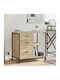 Büroaufbewahrungsschublade und -schrank aus Holz mit Rädern Sonoma Eiche 76x41x72cm