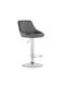 Stool Bar Kast with Back & Adjustable Height Gray Velvet 35x34x47cm