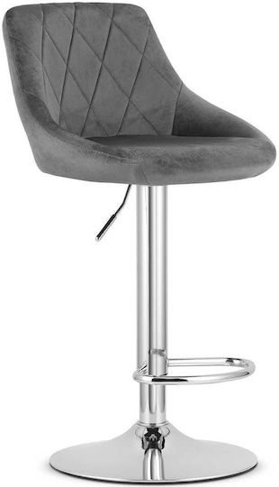 Σκαμπό Μπαρ Kast με Πλάτη & Ρυθμιζόμενο Ύψος Gray Velvet 35x34x47εκ.
