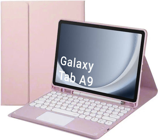Husă Cu Tastatură Bluetooth Touchpad Samsung Galaxy Tab A9 8.7 Cfx110 Roz