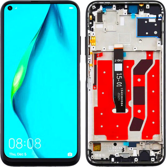 LCD-Display + Touchscreen Huawei P40 Lite Jny-lx1 Gebraucht mit Rahmen Schwarz