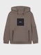 Kids Sweatshirt with Hood and Pockets Gray-green
