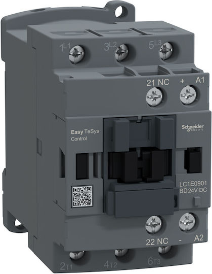 Schneider Electric Tesys Ρελέ Ράγας Ισχύος 9A Τριπολικό με Τάση 24V