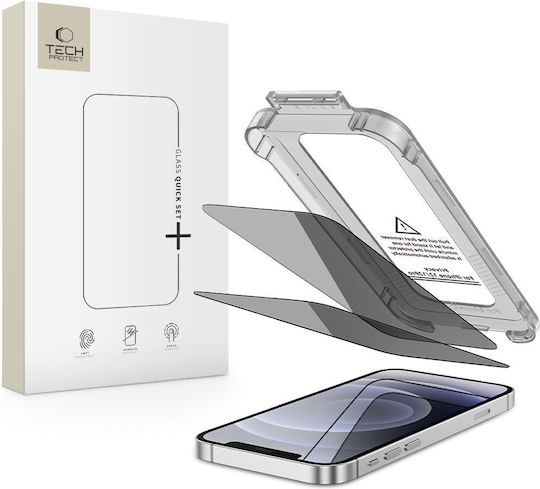 Tech-Protect Quick Set Spy+ Privacy Tempered Glass (iPhone 12 / 12 Pro)