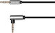 Kruger & Matz Καλώδιο Ήχου 3.5mm male - 3.5mm male Ασημί 1m KM1242