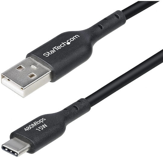 StarTech USB 2.0 Cable USB-C male - USB-A / USB-C Black 0.15m (USB2AC15CMBK)