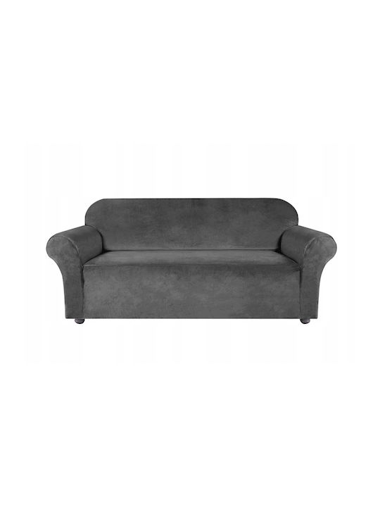 Ubieramy Meble Elastische Abdeckung für Dreisitziges Sofa Gray 22εκ. 1Stück