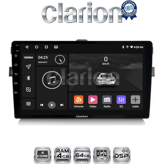 Clarion Ηχοσύστημα Αυτοκινήτου για Toyota Auris 2007 > 2012 (Bluetooth/USB/WiFi/GPS/Apple-Carplay/Android-Auto)