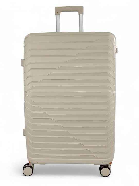 Playful Bags Large Travel Suitcase Hard Beige w...