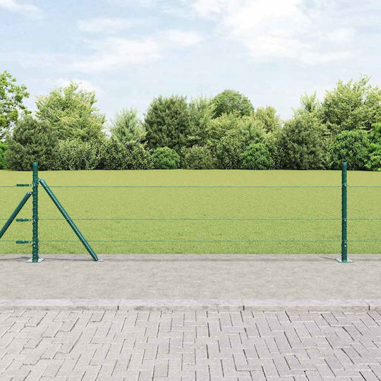 vidaXL Material pentru Împrejmuire Grădină din Oțel 50x50buc 1buc Green