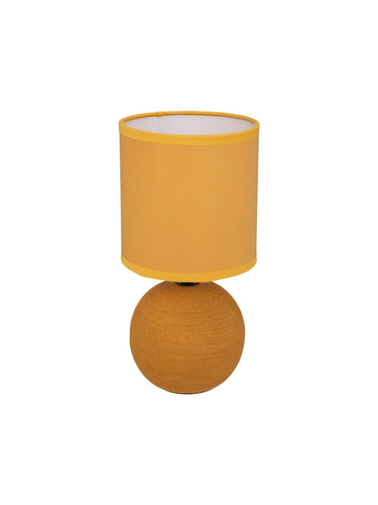 Pakketo Pwl-1210 Ceramic Table Lamp for Socket E14 with Yellow Shade and Base