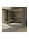 Doppeltür Kleiderschrank Reflex mit Spiegel Grey 180x60x215cm