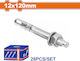 Wadfow Wdq2545 Metallic Galvanized Screw Anchors Express 12 x 120 28 Pieces