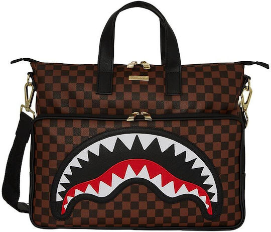 Sprayground Sharks Σακ Βουαγιάζ Καφέ από Δερματίνη Μ40xΠ5xΥ32εκ.