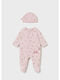 Mayoral Baby Bodysuit Set Long-Sleeved with Cap Baby Pink 2pcs