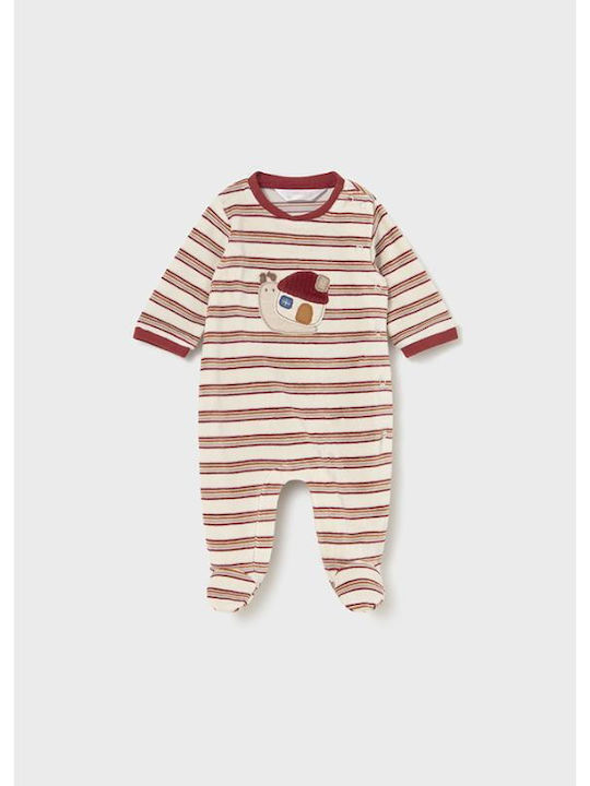 Mayoral Baby Bodysuit Long-Sleeved Velvet Red