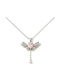 Nire with design Butterfly from Pink Gold Plated Steel with Zircon