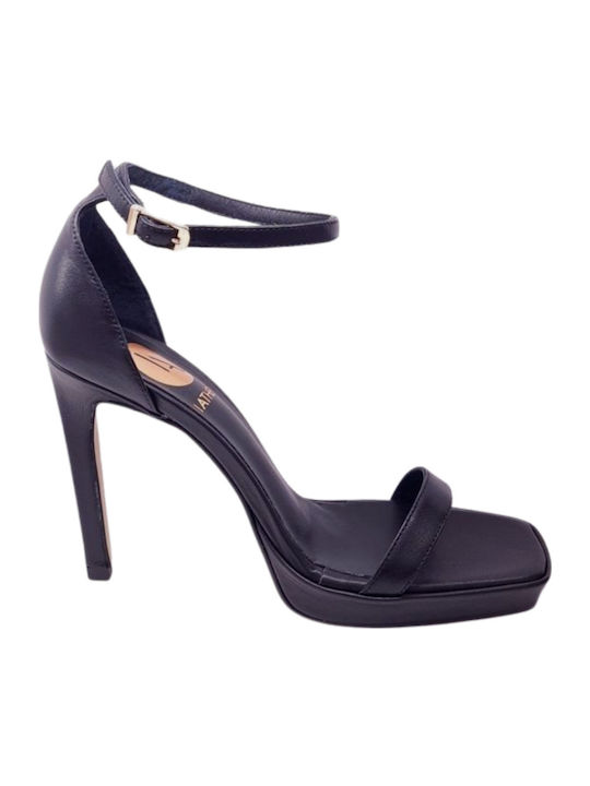 I Athens Leather Sandals Black