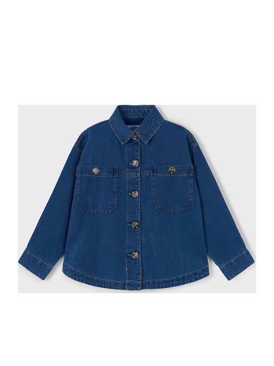 Copii Cămașă Cu mânecă lungă Denim Albastru
