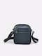 Leder Herrentasche Schulter / Crossbody Schwarz