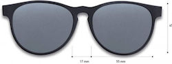 Additional B&s Round Black Sunglasses Clip-On Black Lens Case Polarized Multi