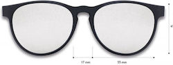 Additional B&s Round Black Sunglasses Clip-On Black Lens Silver Mirror Case Polarized Multi